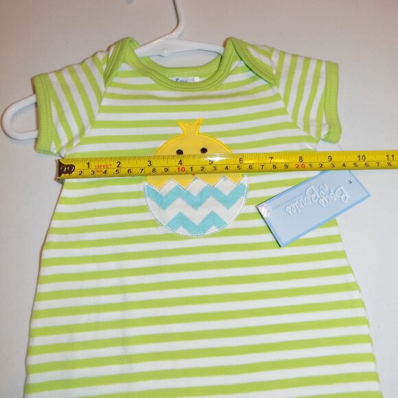 BOYS N BERRIES Green Striped Knit Romper Easter Spring Chick Egg Sz 3-6M NWT - Picture 5 of 6
